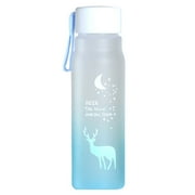 UYUH 560ml Gradient Frosted Plastic Water Bottle Plastic Sports Water Bottle Wide Mouth Leak Proof Water Cup Portable Space Cup Reusable Water Bottle for Gym